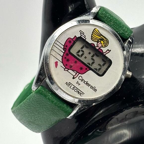 Vintage Green Cinderella Nelsonic Digital Watch - Picture 1 of 5